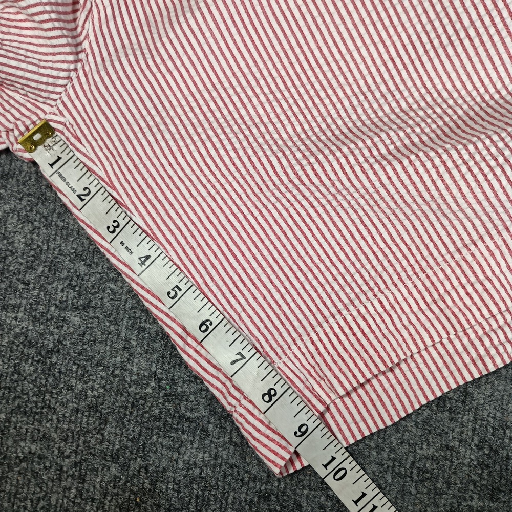 Lynx Seersucker Shorts Men 34 Red White Striped Summer Lightweight Cotton - Picture 6 of 9